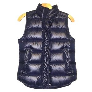 J.Crew navy shiny puffer vest